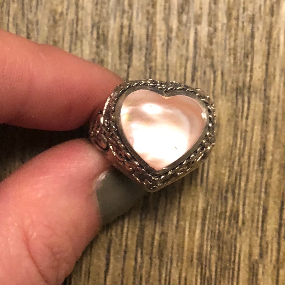 Pink Opal and Sterling Silver Ring